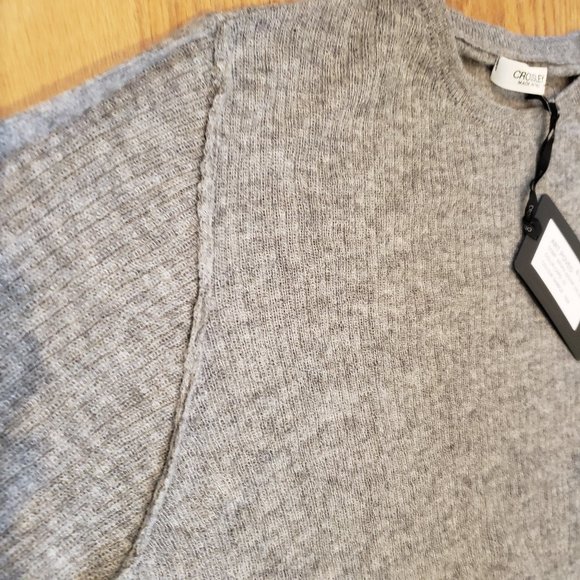 Crossley - Lightweight Grey Heather Longsleeve Crewneck Sweater - Made in Italy - Picture 2 of 4